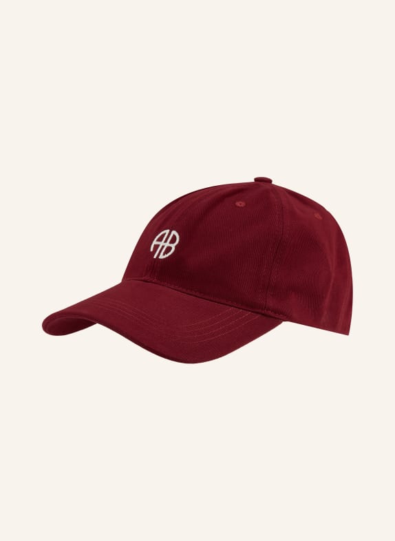 ANINE BING Cap JEREMY DARK RED / WHITE
