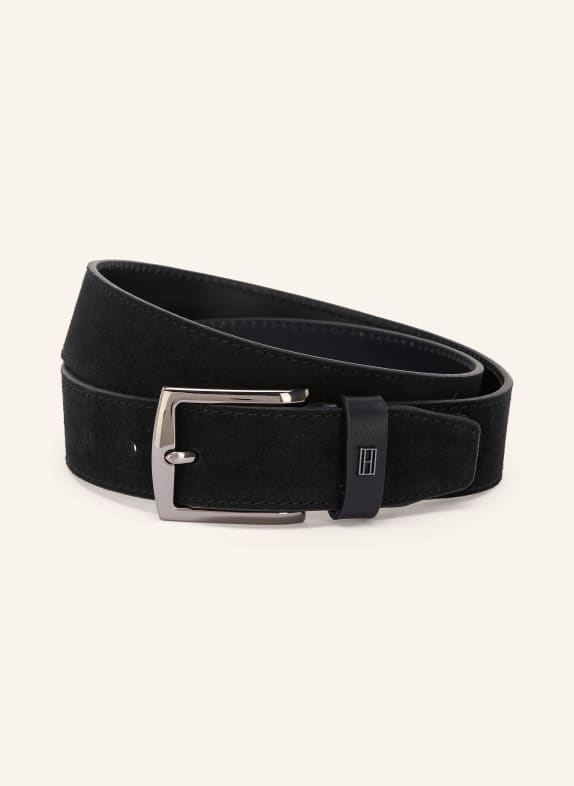 TOMMY HILFIGER leather belt BLACK