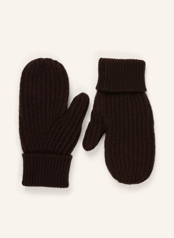 GANNI Rękawiczki CIEMNOBRĄZOWY