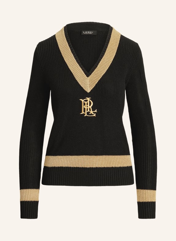 LAUREN RALPH LAUREN svetr ČERNÁ / ZLATÁ