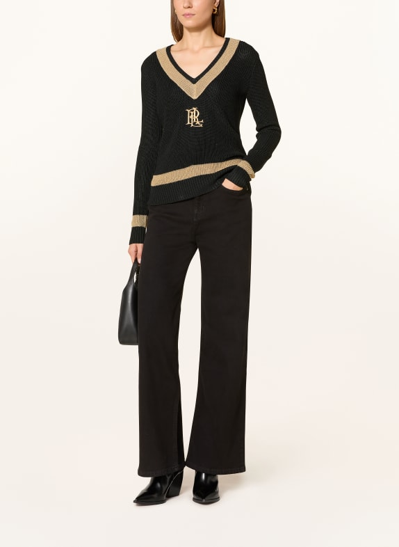 LAUREN RALPH LAUREN Pullover SCHWARZ / GOLD