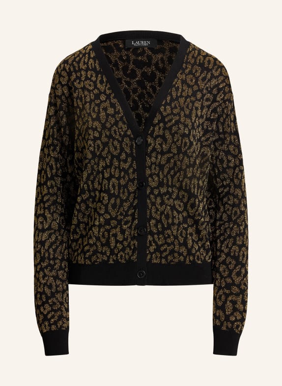 LAUREN RALPH LAUREN Svetr s třpytivou přízí ČERNÁ / ZLATÁ