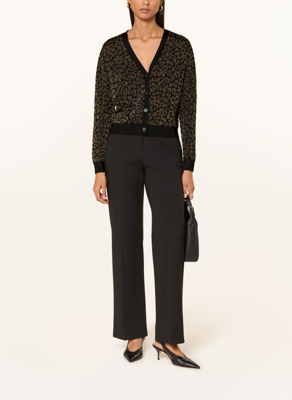 LAUREN RALPH LAUREN Strickjacke mit Glitzergarn SCHWARZ / GOLD