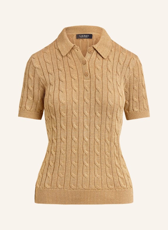 Koszulka polo z dżerseju z kamieniami ozdobnymi produktów Dzianinowa koszulka polo z brokatową przędzą ZŁOTY