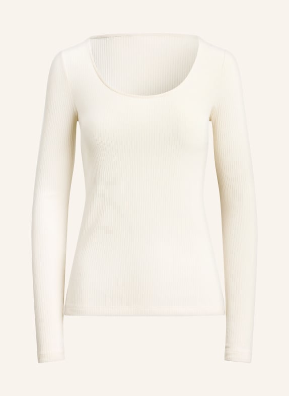 Koszulka polo z dżerseju z kamieniami ozdobnymi produktów Koszulka z długim rękawem ECRU