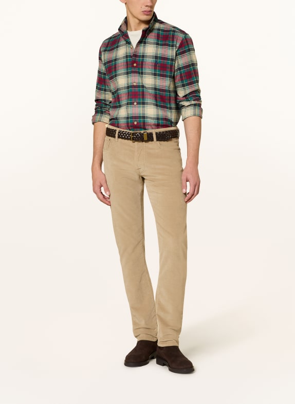 POLO RALPH LAUREN Overhemd Regular Fit DONKERGROEN / ROOD