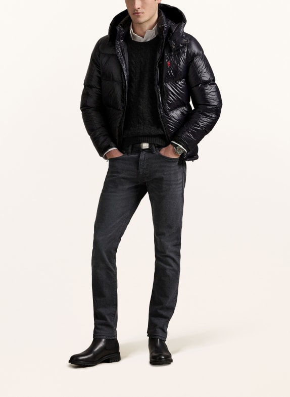 POLO RALPH LAUREN Daunenjacke GORHAM mit abnehmbarer Kapuze SCHWARZ