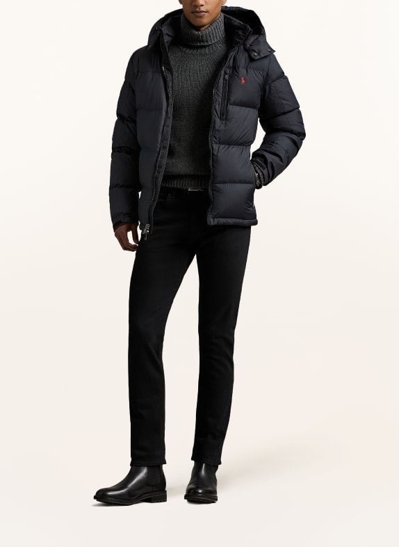 POLO RALPH LAUREN Daunenjacke GORHAM mit abnehmbarer Kapuze SCHWARZ