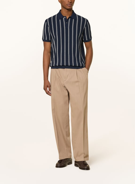 TOMMY HILFIGER Pletené polo tričko TMAVĚ MODRÁ / BÍLÁ