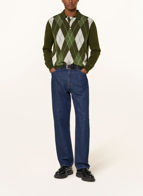 TOMMY HILFIGER Stickad pikétröja GRÖN / GRÄDDE