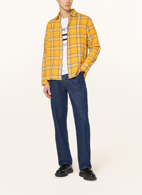 TOMMY HILFIGER Hemd Relaxed Fit DUNKELGELB / HELLGRAU / DUNKELGRAU