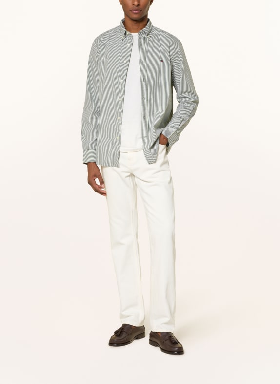 TOMMY HILFIGER Hemd Regular Fit GRÜN / WEISS