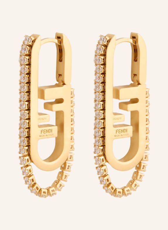 FENDI O'LOCK earrings GOLD / WHITE