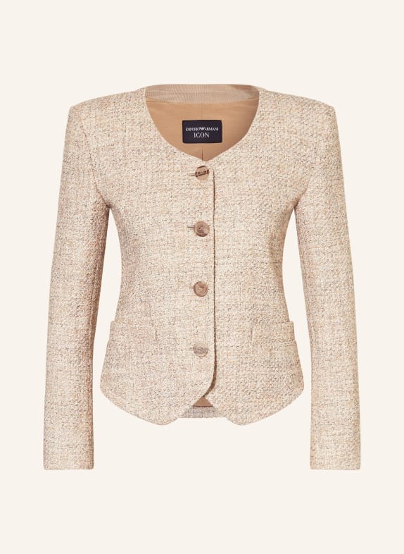 EMPORIO ARMANI jasje met kraag LICHTBRUIN