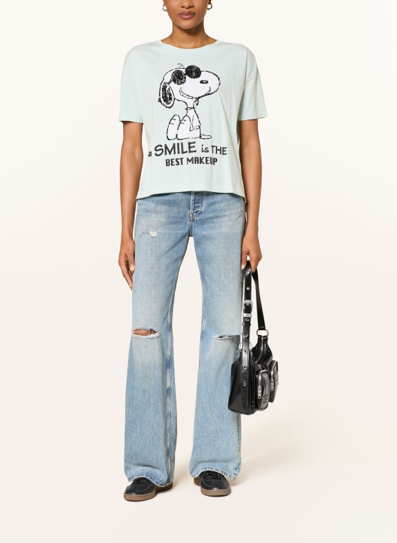 Princess GOES HOLLYWOOD T-shirt med smykkesten LYSEBLÅ / HVID / SORT