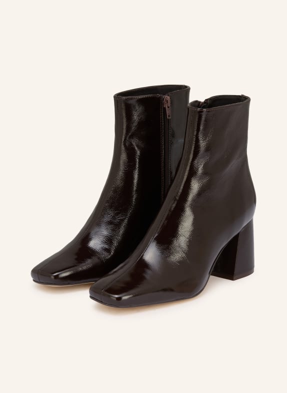 MRS & HUGS Lack-Stiefeletten DUNKELBRAUN