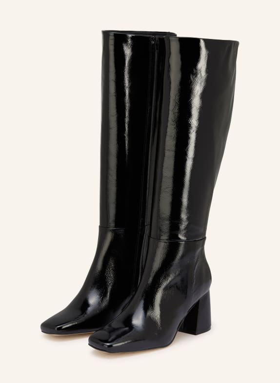 MRS & HUGS Lackstiefel SCHWARZ