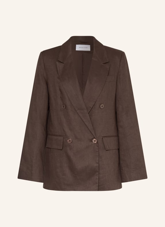 MRS & HUGS linen blazer DARK BROWN