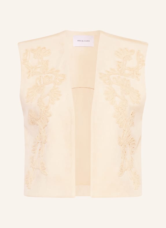 MRS & HUGS Blazerweste in Lederoptik CREME