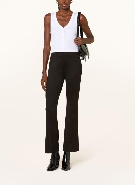 MRS & HUGS Broek in leerlook ZWART