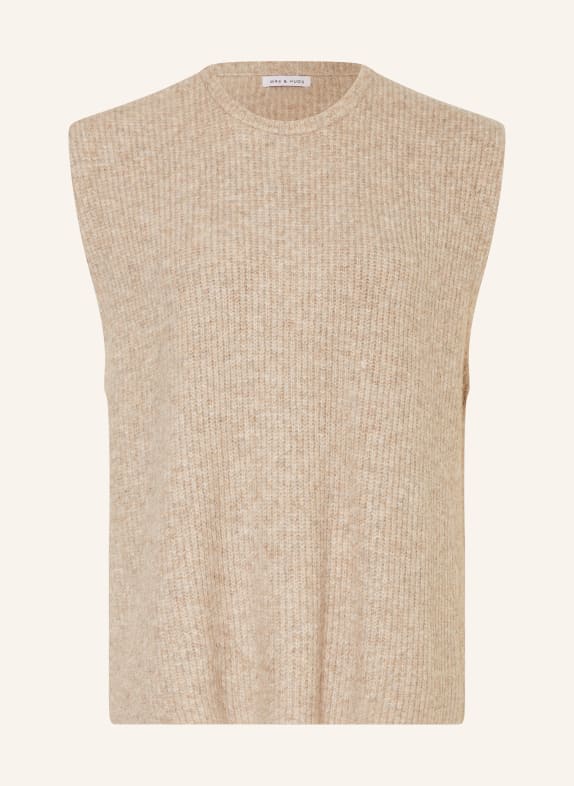 MRS & HUGS sleeveless sweater TAUPE