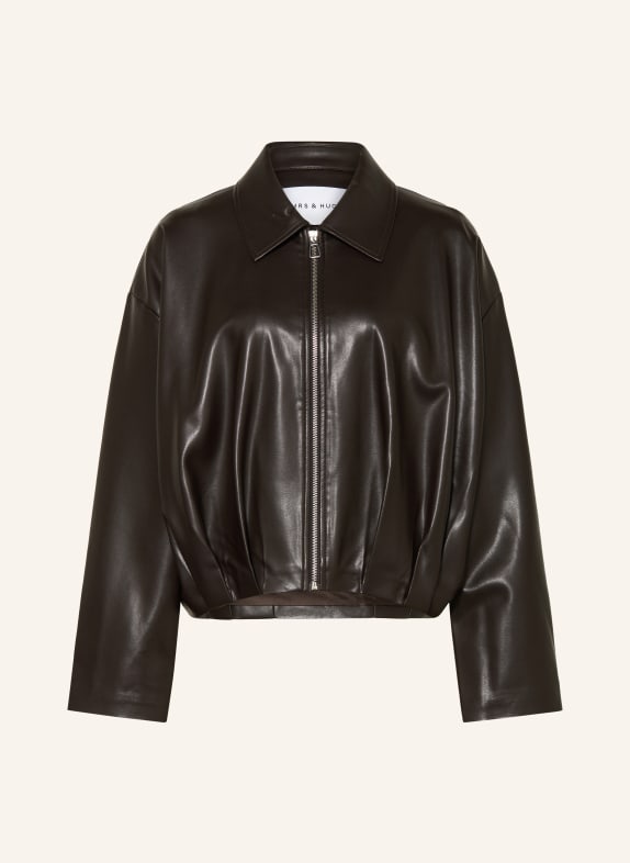 MRS & HUGS Blouson in Lederoptik DUNKELBRAUN