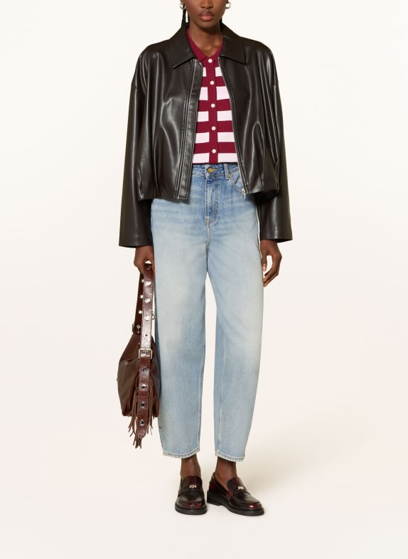 MRS & HUGS Blouson aspect cuir MARRON FONCÉ