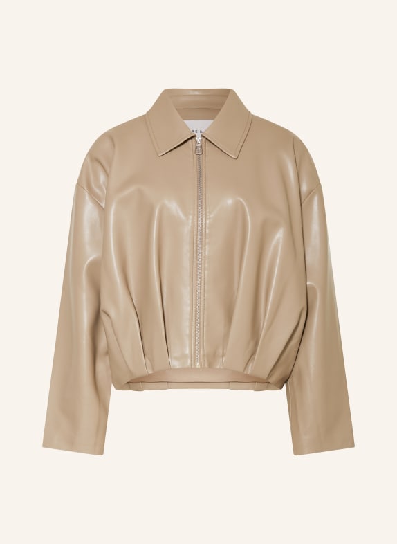 MRS & HUGS Leather-look blouson LIGHT BROWN