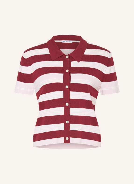 MRS & HUGS cardigan DARK RED / PINK / WHITE