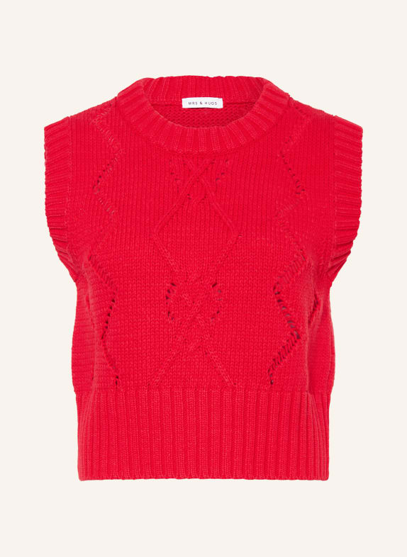 MRS & HUGS sleeveless sweater RED