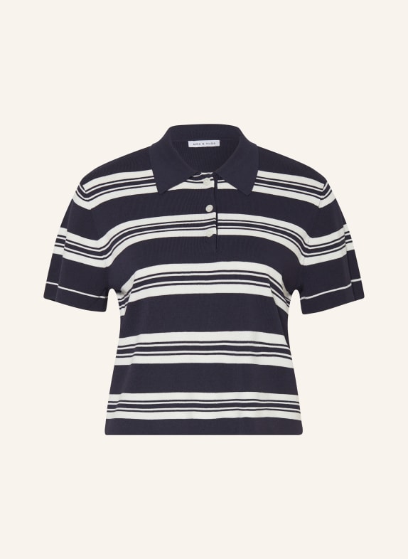 MRS & HUGS knitted polo shirt DARK BLUE / WHITE