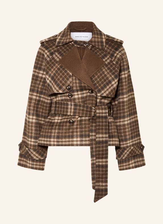 MRS & HUGS trenchcoat HNĚDÁ / BÉŽOVÁ / TMAVĚ MODRÁ