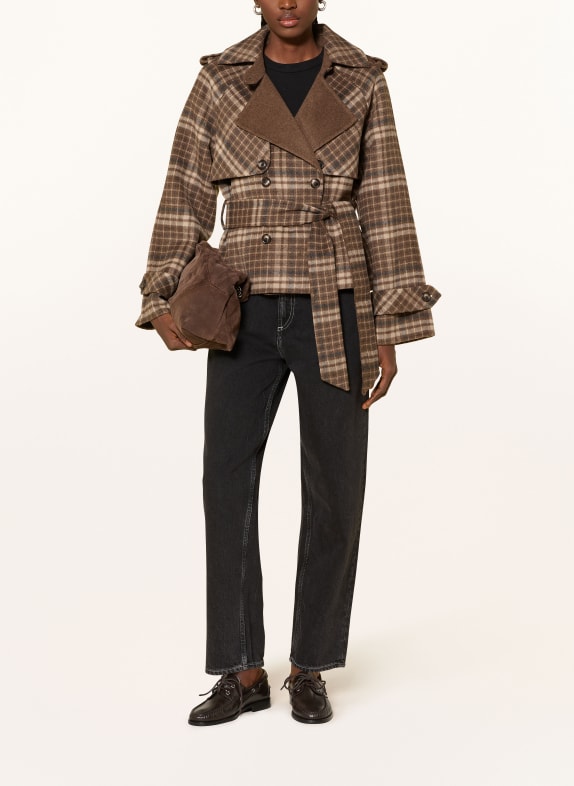 MRS & HUGS trench coat BROWN / BEIGE / DARK BLUE