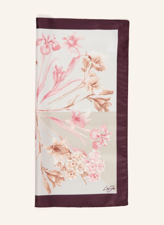 LIU JO saténový šátek REŽNÁ / RŮŽOVÁ / TMAVĚ FIALOVÁ