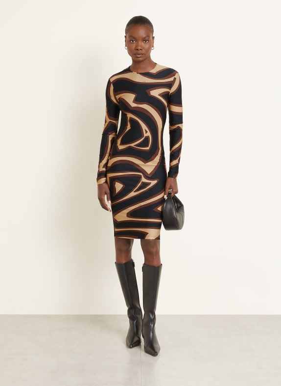 PUCCI sheath dress BROWN / BEIGE / BLACK