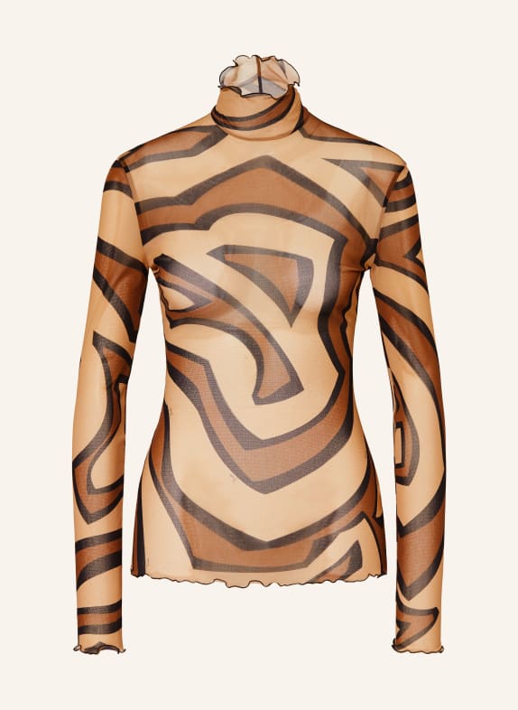 PUCCI Longsleeve aus Mesh COGNAC / BRAUN / SCHWARZ