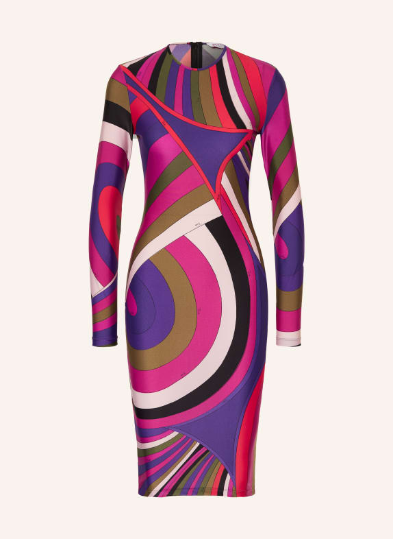 PUCCI Etuikleid FUCHSIA / ROSÉ / OLIV