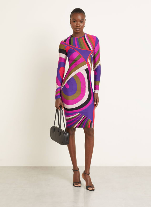PUCCI sheath dress FUCHSIA / ROSE / OLIVE