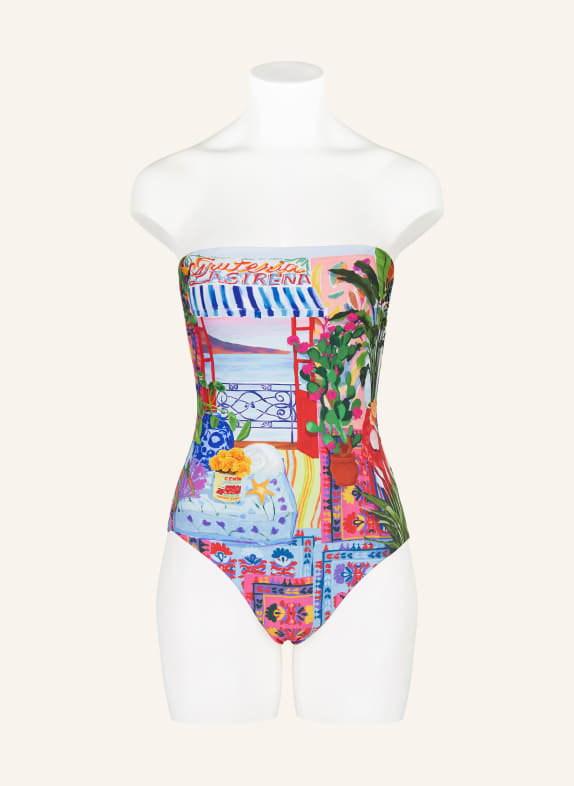 SEAFOLLY Bandeau-badpak LA BOCA LICHTBLAUW / ROOD / GROEN