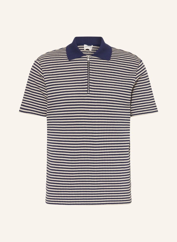 CLOSED Gebreid poloshirt BLAUW / BEIGE