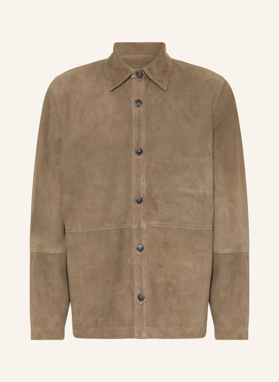 CLOSED Leather overshirt BROWN