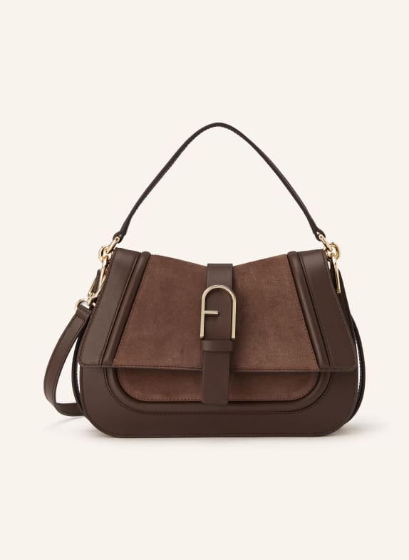 FURLA Umhängetasche FLOW DUNKELBRAUN / GOLD