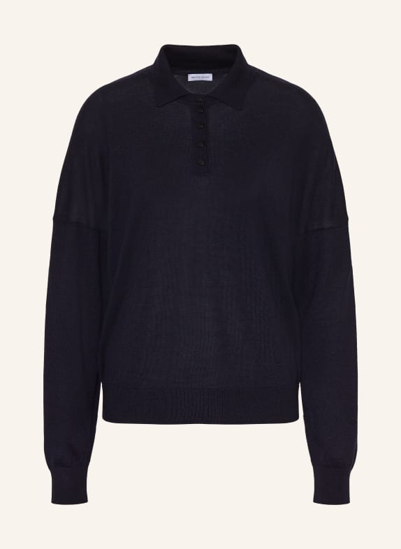 IRIS von ARNIM Strick-Poloshirt LILIA aus Cashmere mit Seide DUNKELBLAU