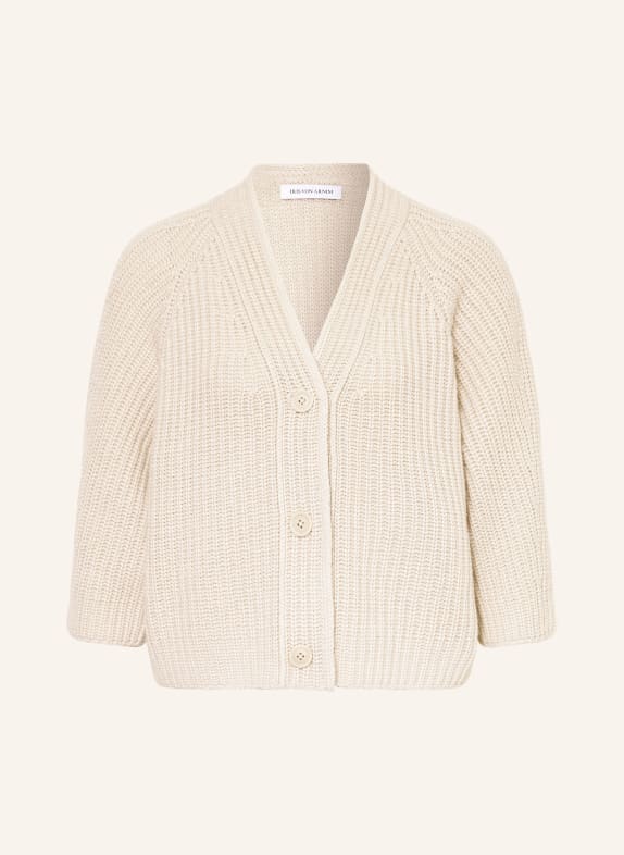 IRIS von ARNIM Cardigan FALLOU en cachemire à manches 3/4 CRÈME