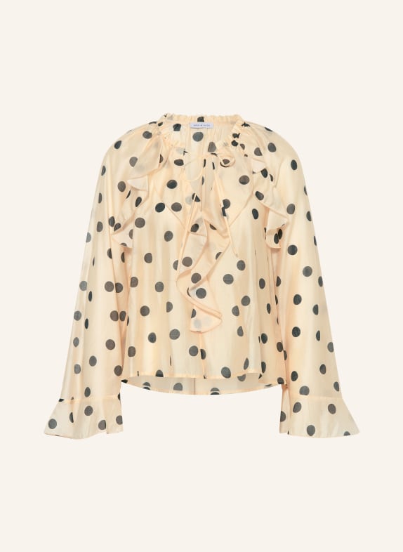 MRS & HUGS Blůza s volány TMAVĚ ŽLUTÁ / ČERNÁ