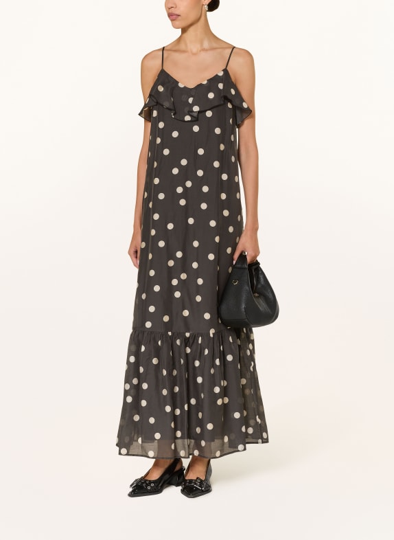 MRS & HUGS Dress with flounces BLACK / BEIGE