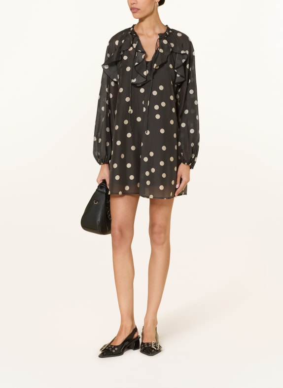 MRS & HUGS Kleid mit Volants SCHWARZ / BEIGE