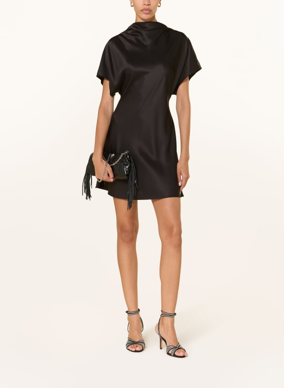 MRS & HUGS satin dress BLACK