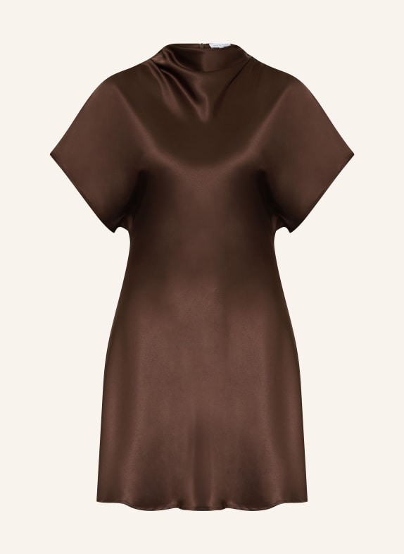 MRS & HUGS satin dress DARK BROWN