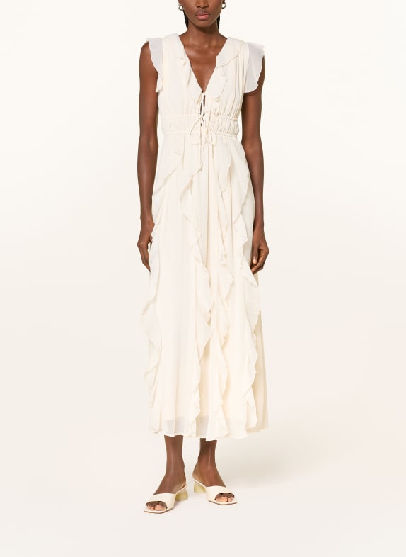 MRS & HUGS Dress with flounces CREAM